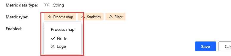 Screenshot of the Metric type.
