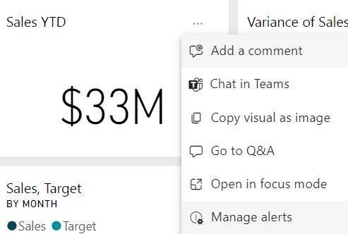 Manage alerts on a dashboard tile