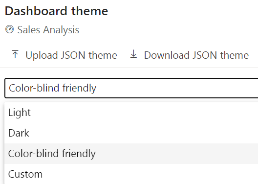 Selecting dashboard theme