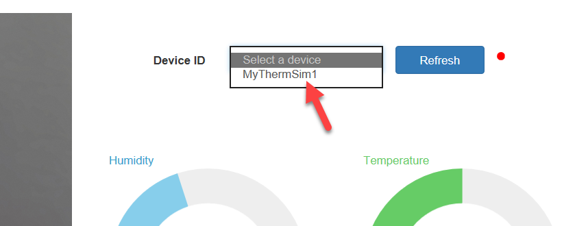 Screenshot of the dropdown menu for the Device ID.
