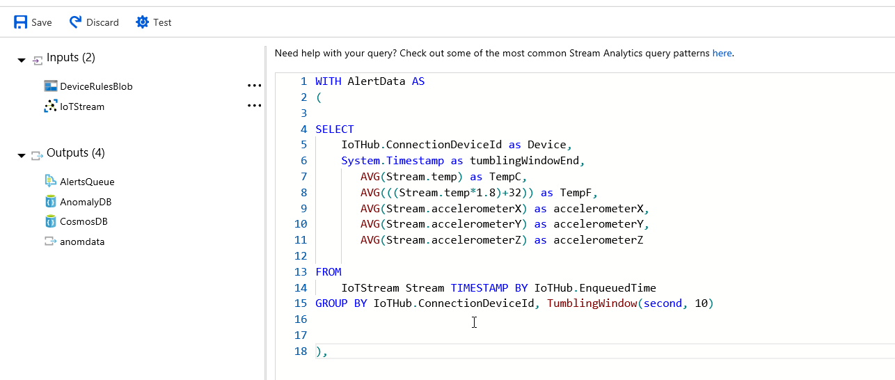 Screenshot of the code snippet to add to the Query editor.