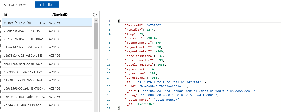Screenshot of sensor data from your device.