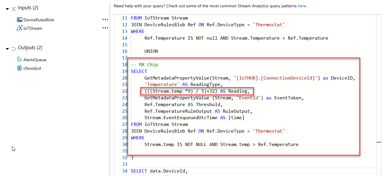 Screenshot of adjustment to temperature reading.