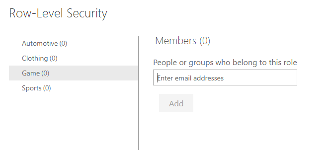Screenshot of the Row-Level Security screen.
