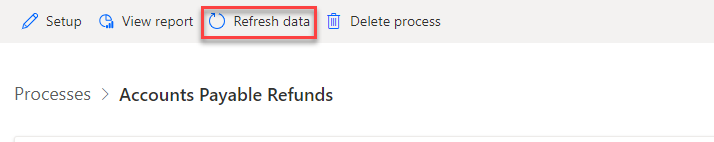 Screenshot showing the Refresh data button.