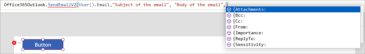 Screenshot of action formula prompt.