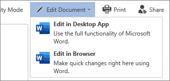 Screenshot of the Edit in Browser window when you want to open a document in your web browser.