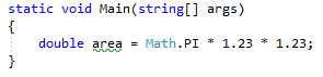 Screenshot of Inline result - C#.