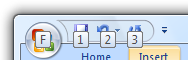 screen shot of command keytips on a ribbon