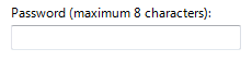 screen shot of password text box