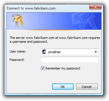screen shot of credential manager without focus