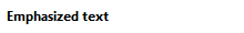 first column: emphasized text