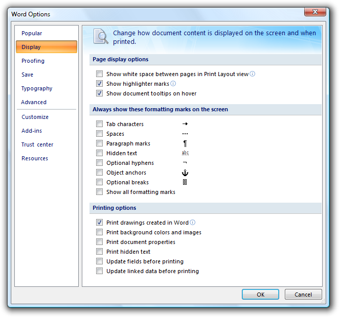 screen shot of property window with vertical tabs