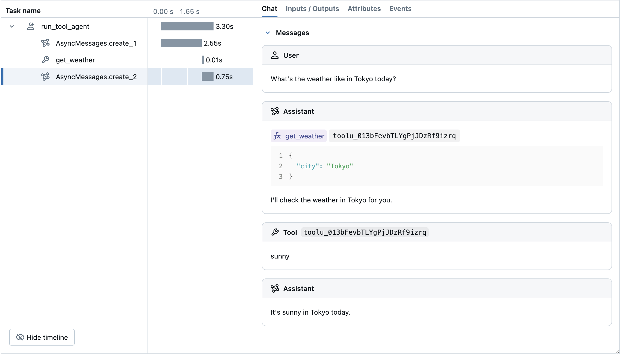Anthropic Tool Calling Trace