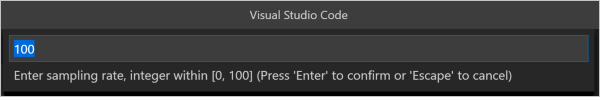 Screenshot that shows entering a sampling rate