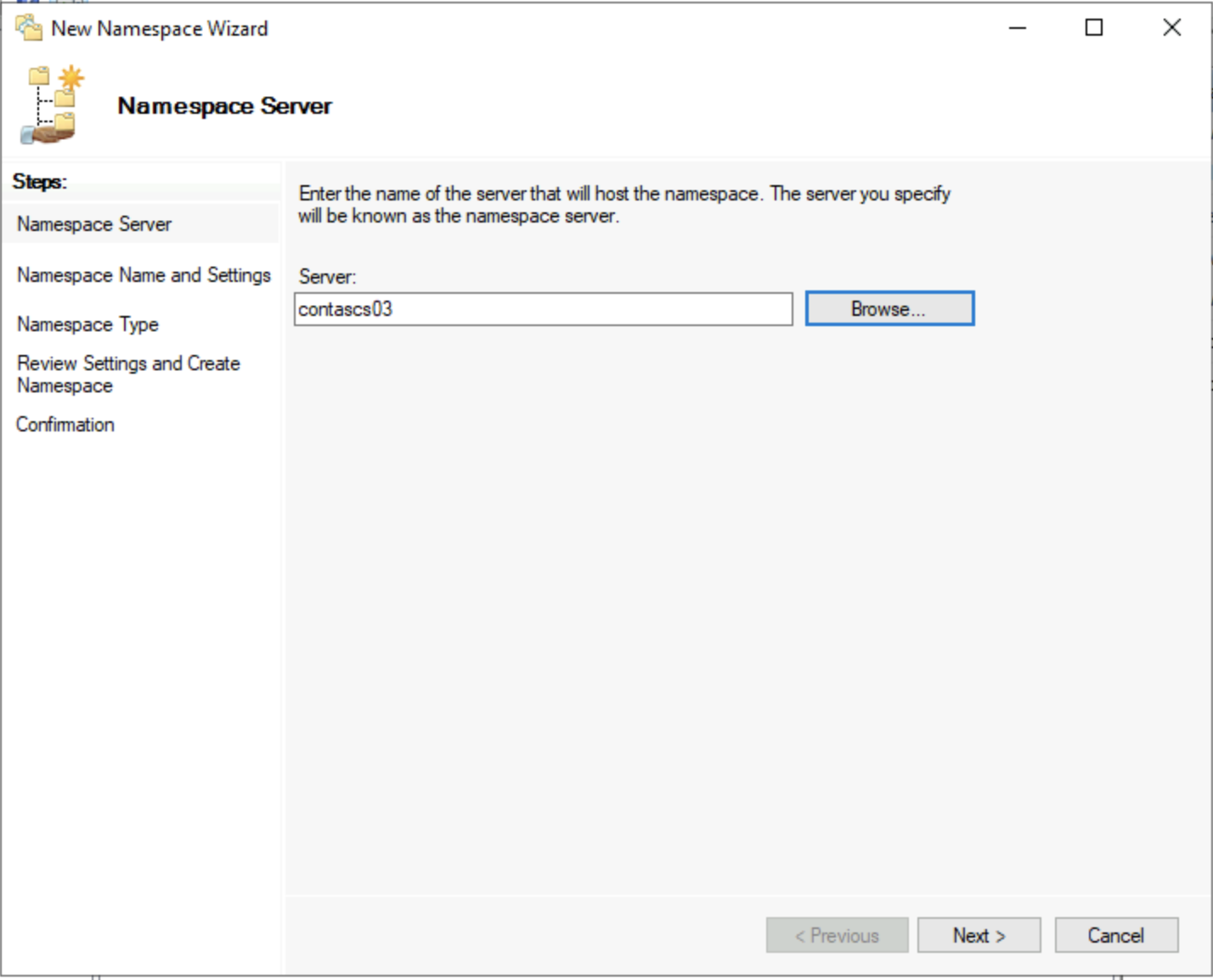 Definition of DFS Namespace server