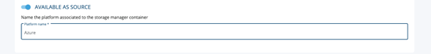 Screenshot of the selection toggle to enable this container as a source.