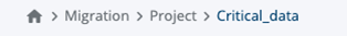 Screenshot of the critical data breadcrumb.