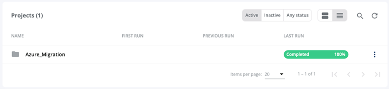 Screenshot of the dialog box showing the completed tasks.