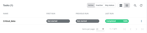 Screenshot of the dialog box showing the tasks completed.