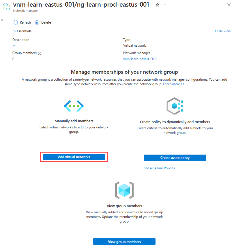 Screenshot of add a virtual network f.