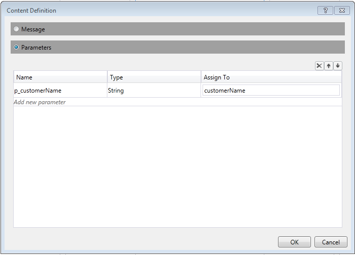 Set the properties for data received by the Receive activity. Setting the data received by the Receive activity