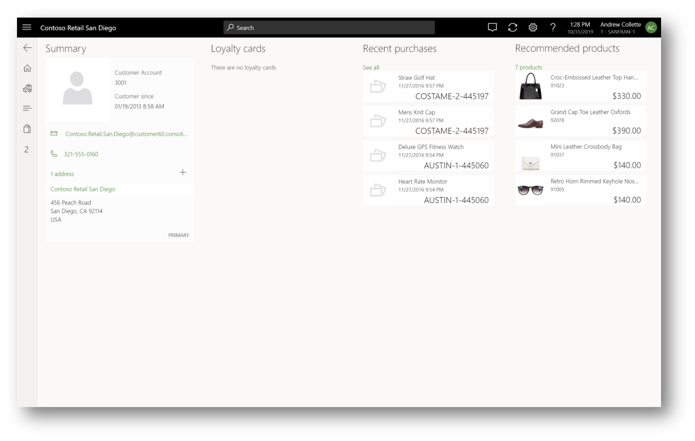 Screenshot of Recommended for customer list at the POS.