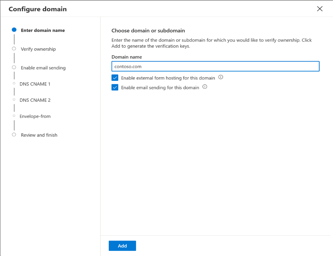 Configure new domain configure new domain