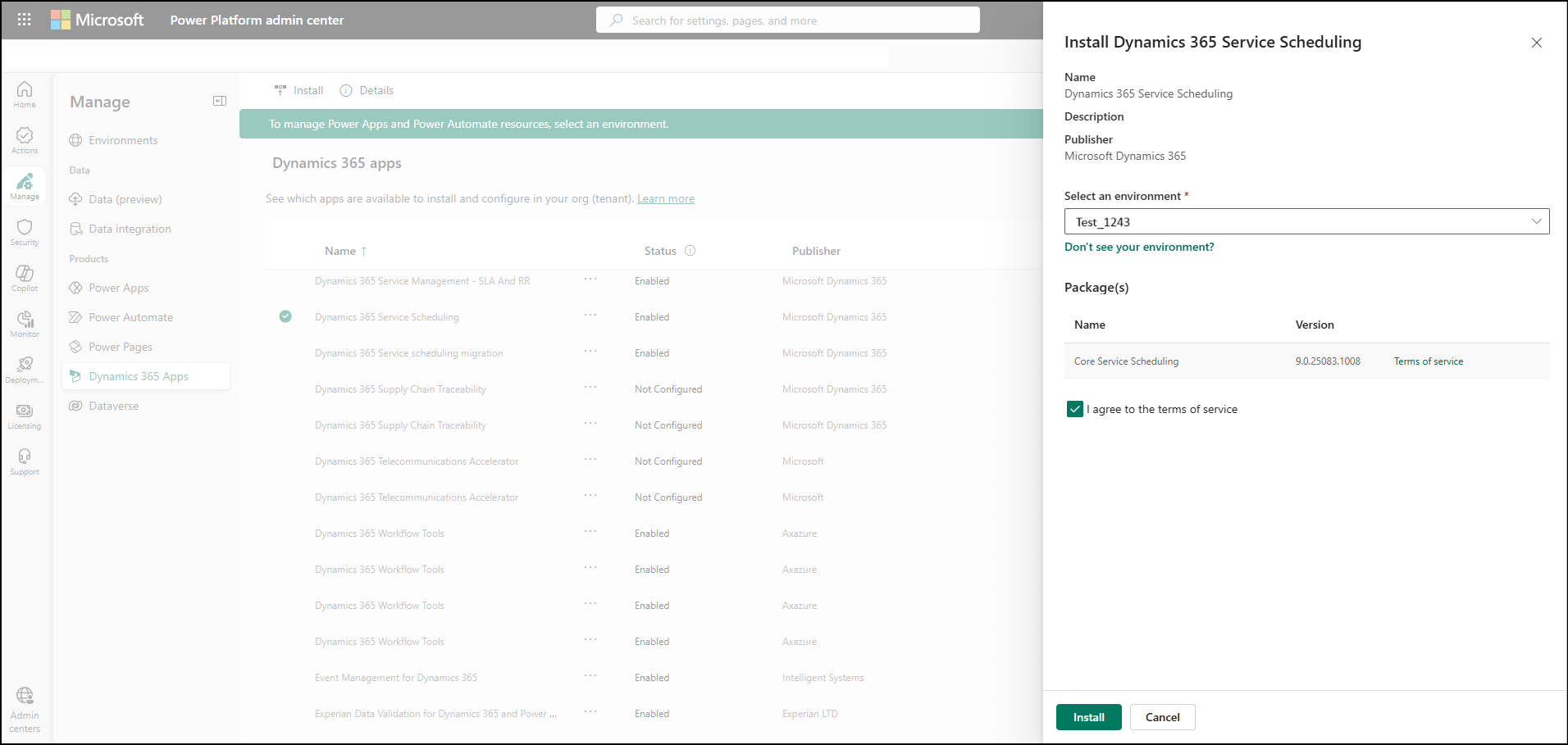 Install Core Service Scheduling.