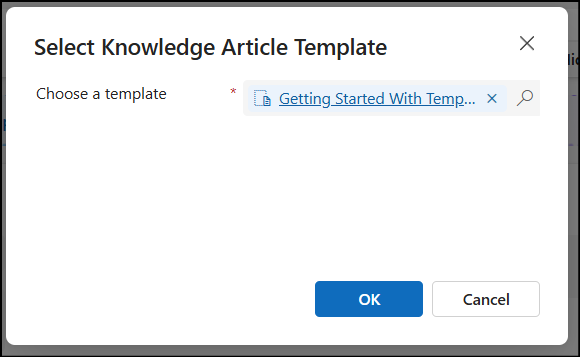 Select knowledge article template.
