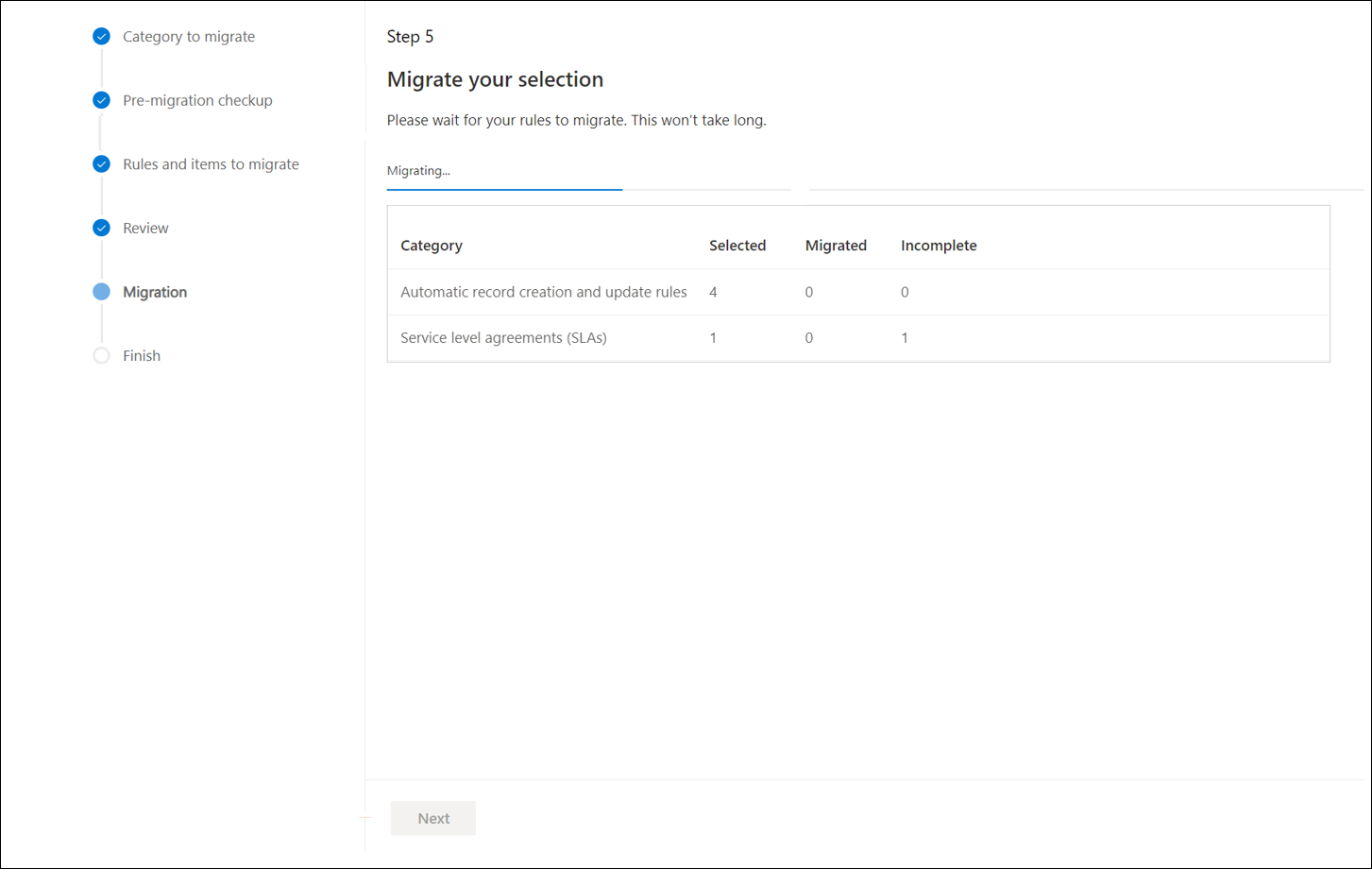 Migration tool - Step 5 Migration tool - Step 5.
