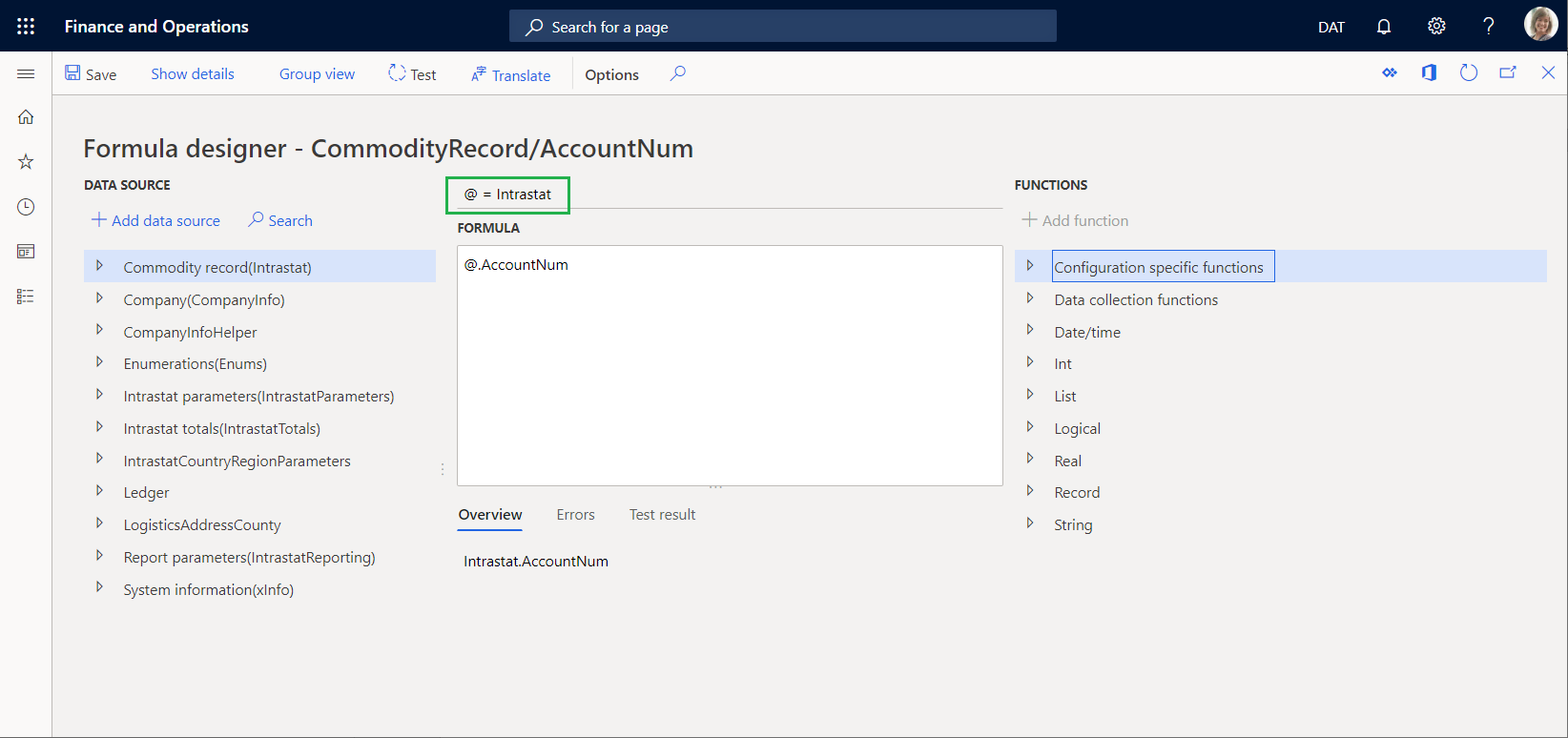 Screenshot of the remaining part of the absolute path on the ER formula designer page.