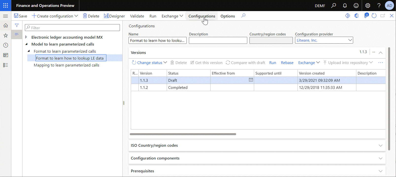 Screenshot of setting up the rules for the configured data source.