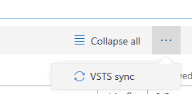 Screenshot of starting Azure DevOps synchronization from the toolbar in a library.