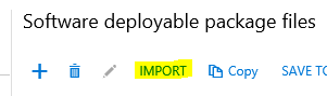 Screenshot of the Import button in the LCS asset library.