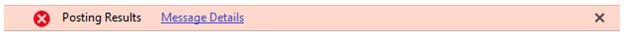 Screenshot of an example of an error type message bar.