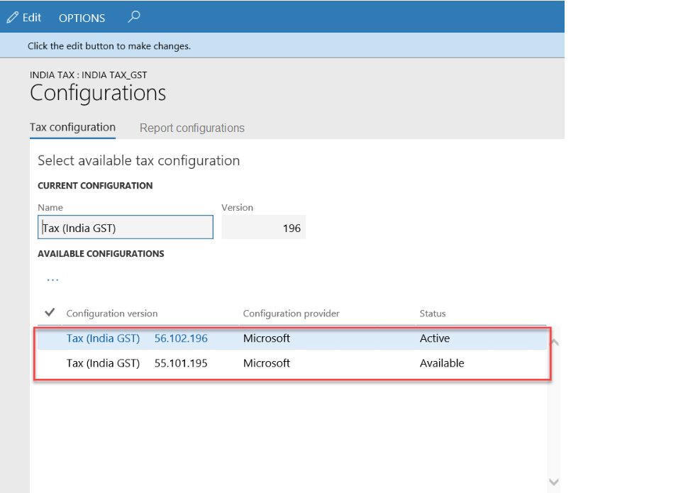 Screenshot of two configurations.