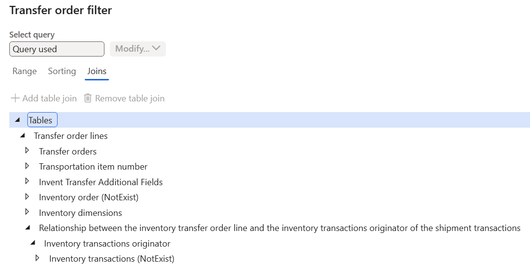 Screenshot of the Joins tab with these settings applied.