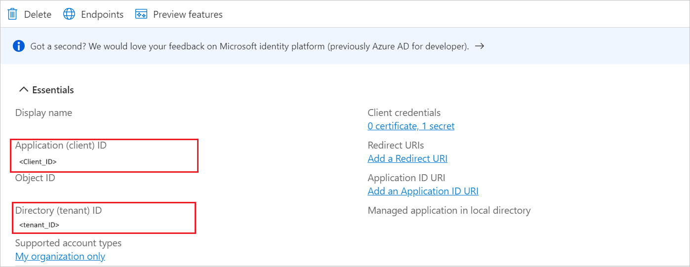 Screenshot shows Settings for the configuration.