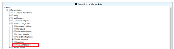SSO Authentication permission