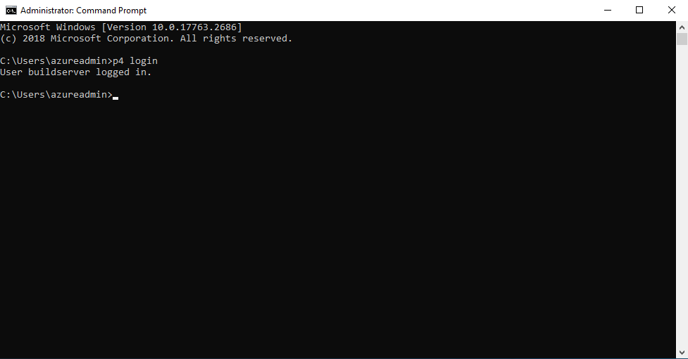 P4 CLI successful login using Managed Identity
