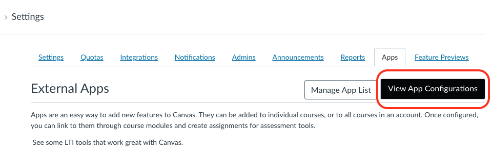 Canvas App Config