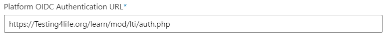 Platform OIDC Authentication URL