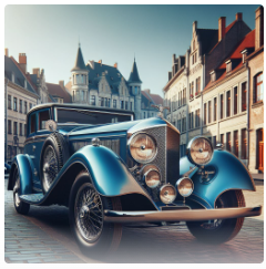 Image generated by Copilot of a 1934 Bentely 4 car.