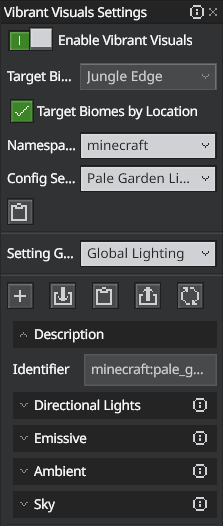 Global Lighting Settings