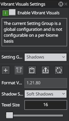 Shadows Settings Menu