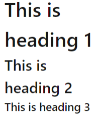 Screenshot that shows the H1, H2, and H3 heading levels.