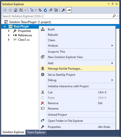 Manage NuGet packages.