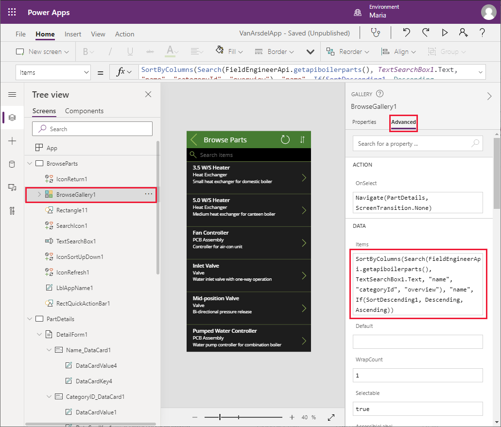 Update formula for Browse screen.