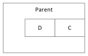 Example of filling space between D and right edge pattern.